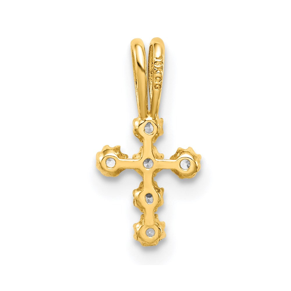 Soft Maple Gilded Rose 14K CZ Cross Pendant
