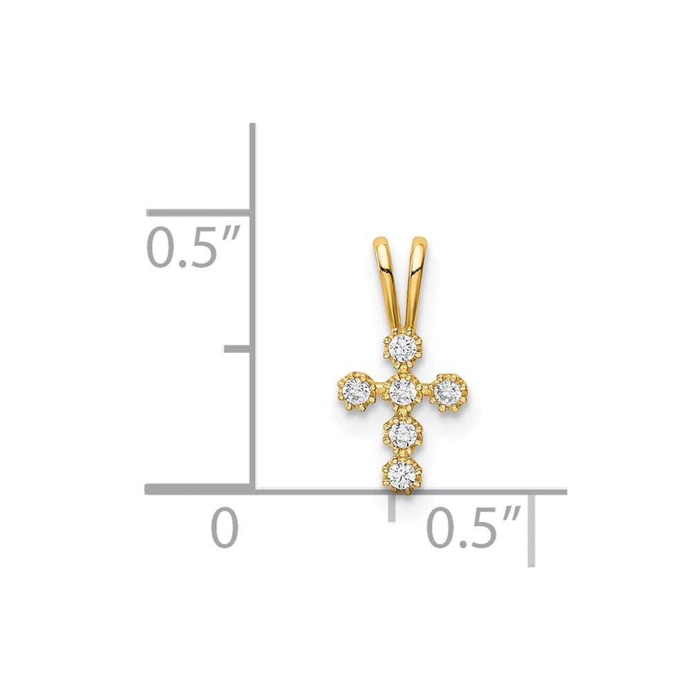 Soft Maple Gilded Rose 14K CZ Cross Pendant