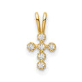 Soft Maple Gilded Rose 14K CZ Cross Pendant