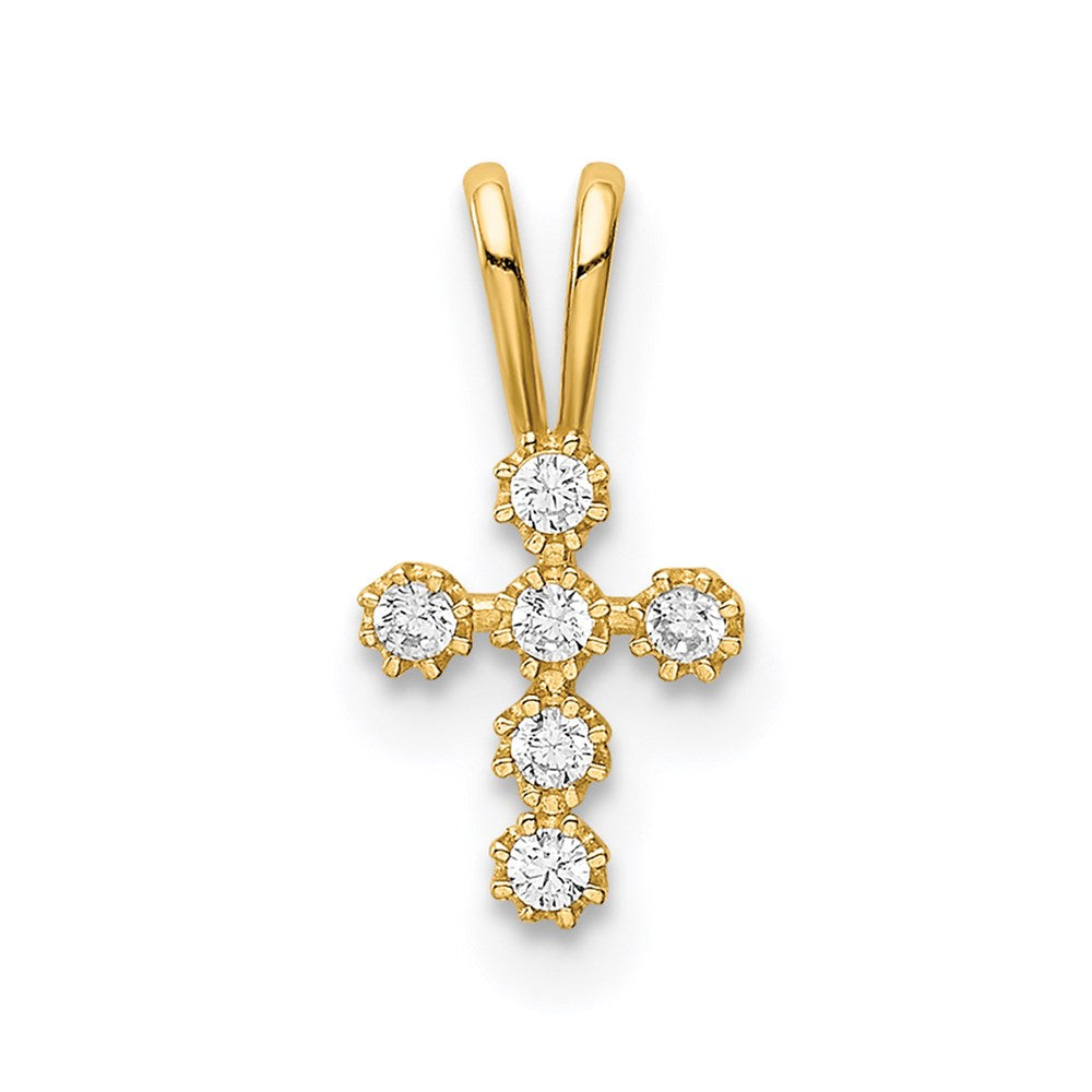 Soft Maple Gilded Rose 14K CZ Cross Pendant