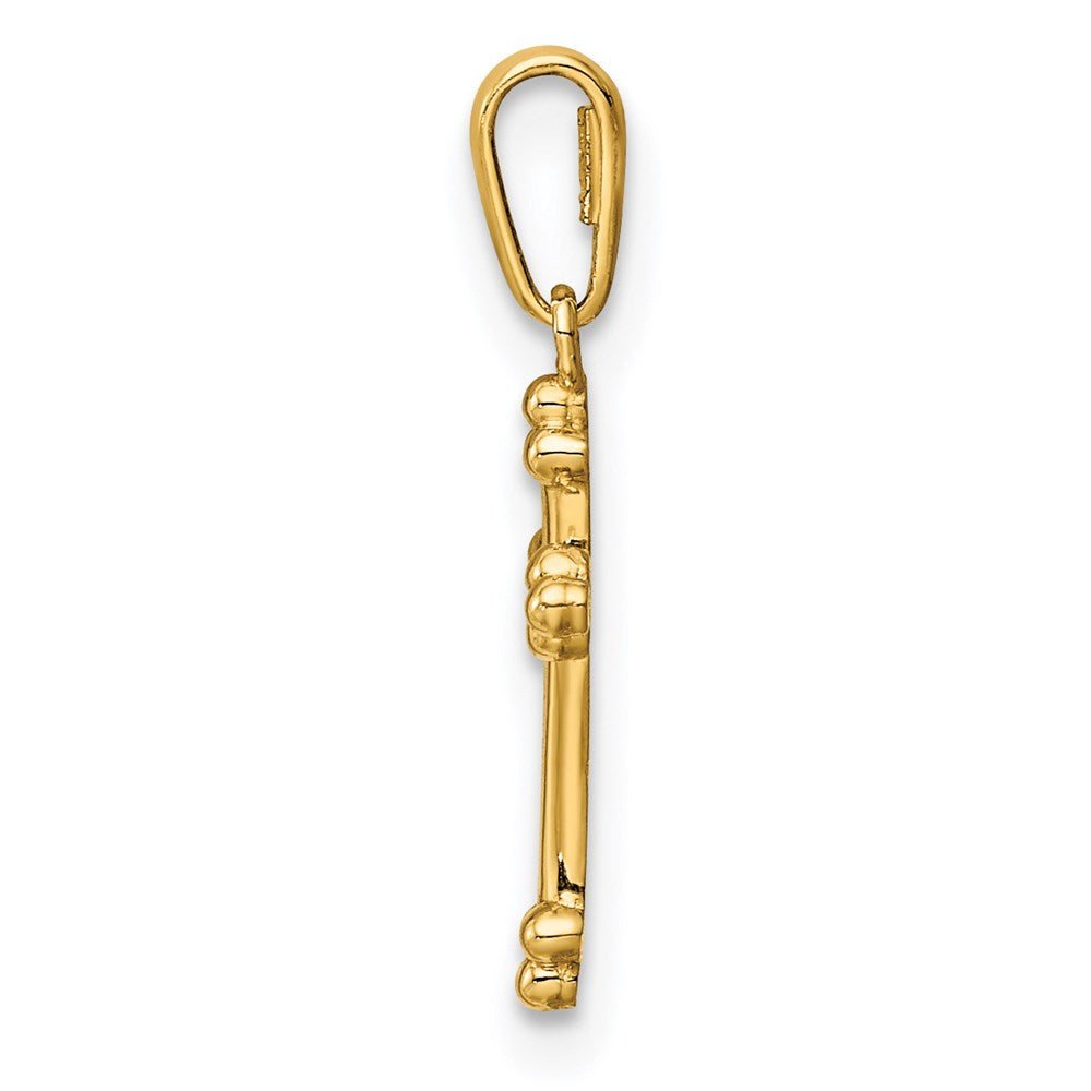 Satin Dahlia 14K Cross Pendant