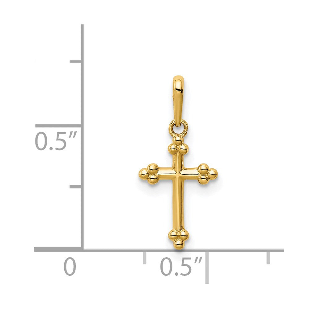 Satin Dahlia 14K Cross Pendant