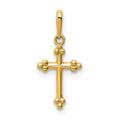 Satin Dahlia 14K Cross Pendant
