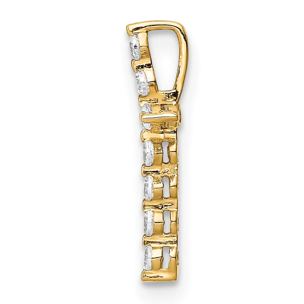 Rosy Marigold 14K CZ Cross Pendant Chain Slide
