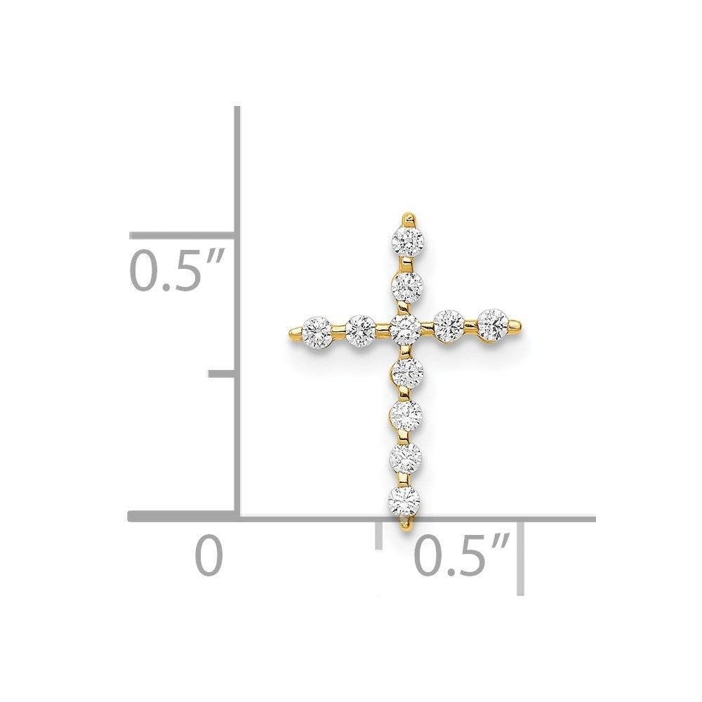 Rosy Marigold 14K CZ Cross Pendant Chain Slide
