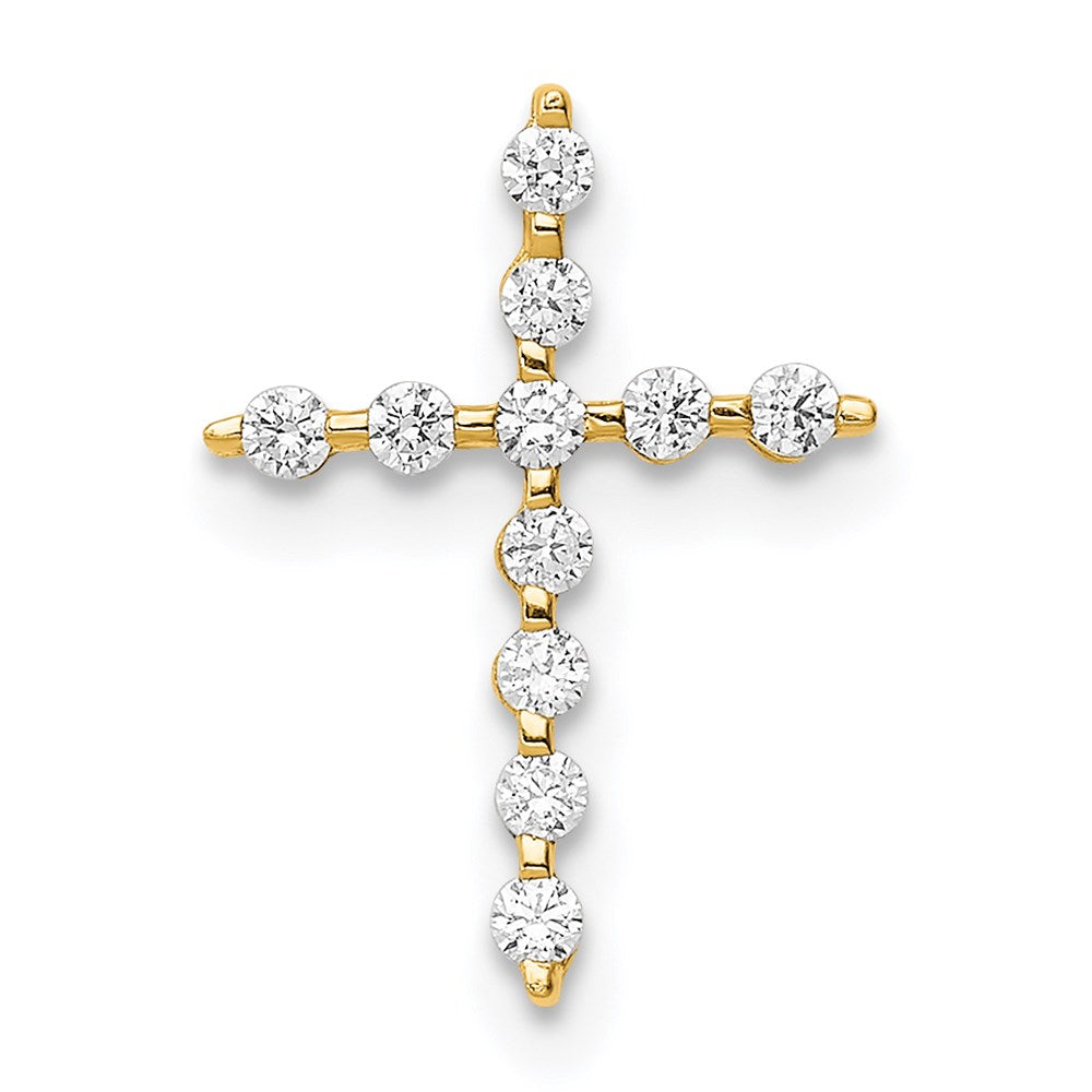 Rosy Marigold 14K CZ Cross Pendant Chain Slide