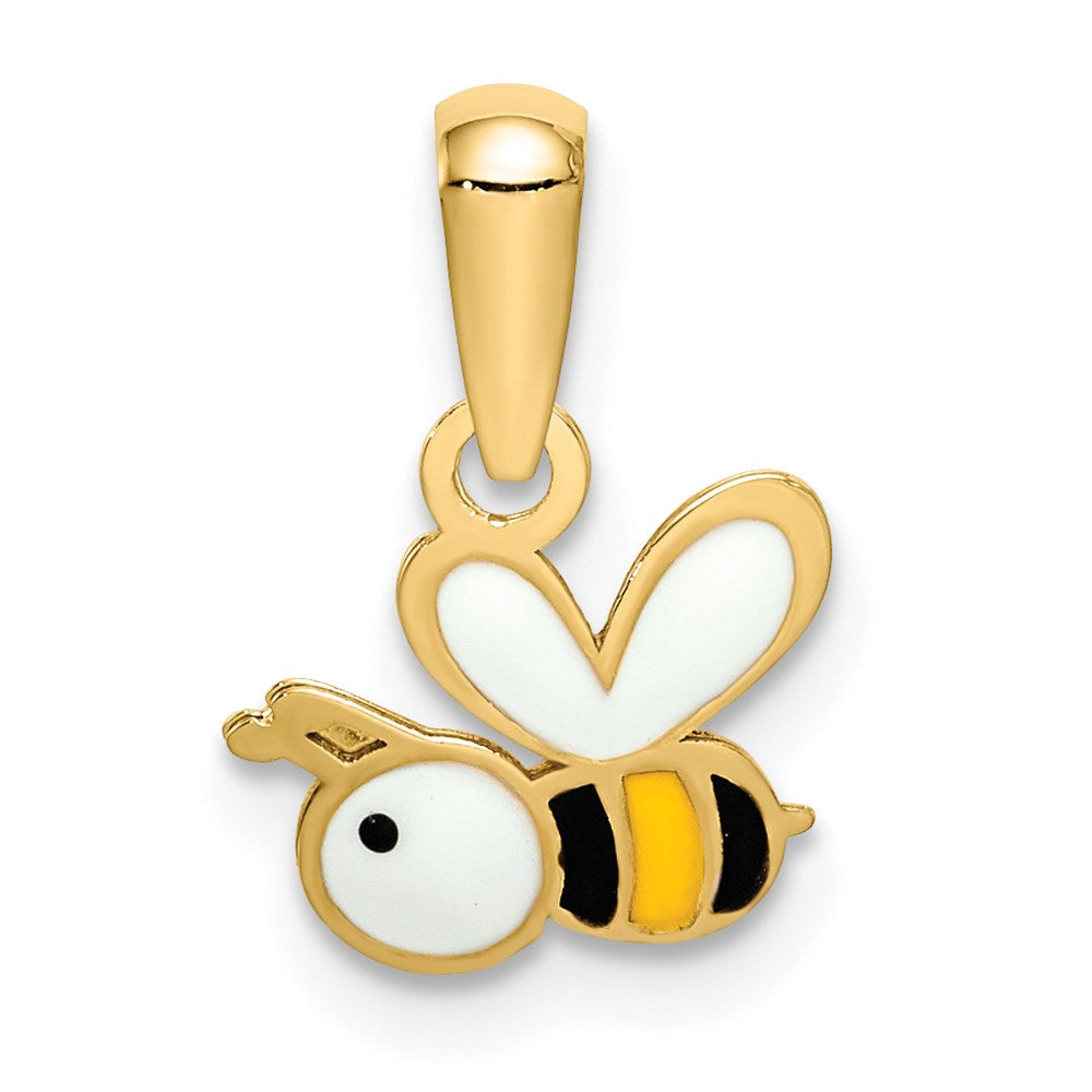 Refined Equinox Silver Halo 14k Enamel Bumble Bee Pendant