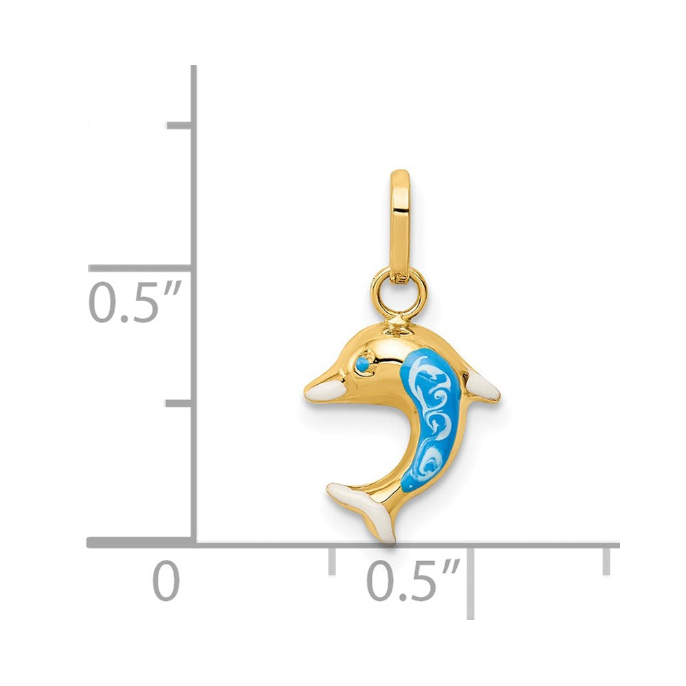 Dawn Aurora Starlit Marigold 14k Enameled Dophin Charm