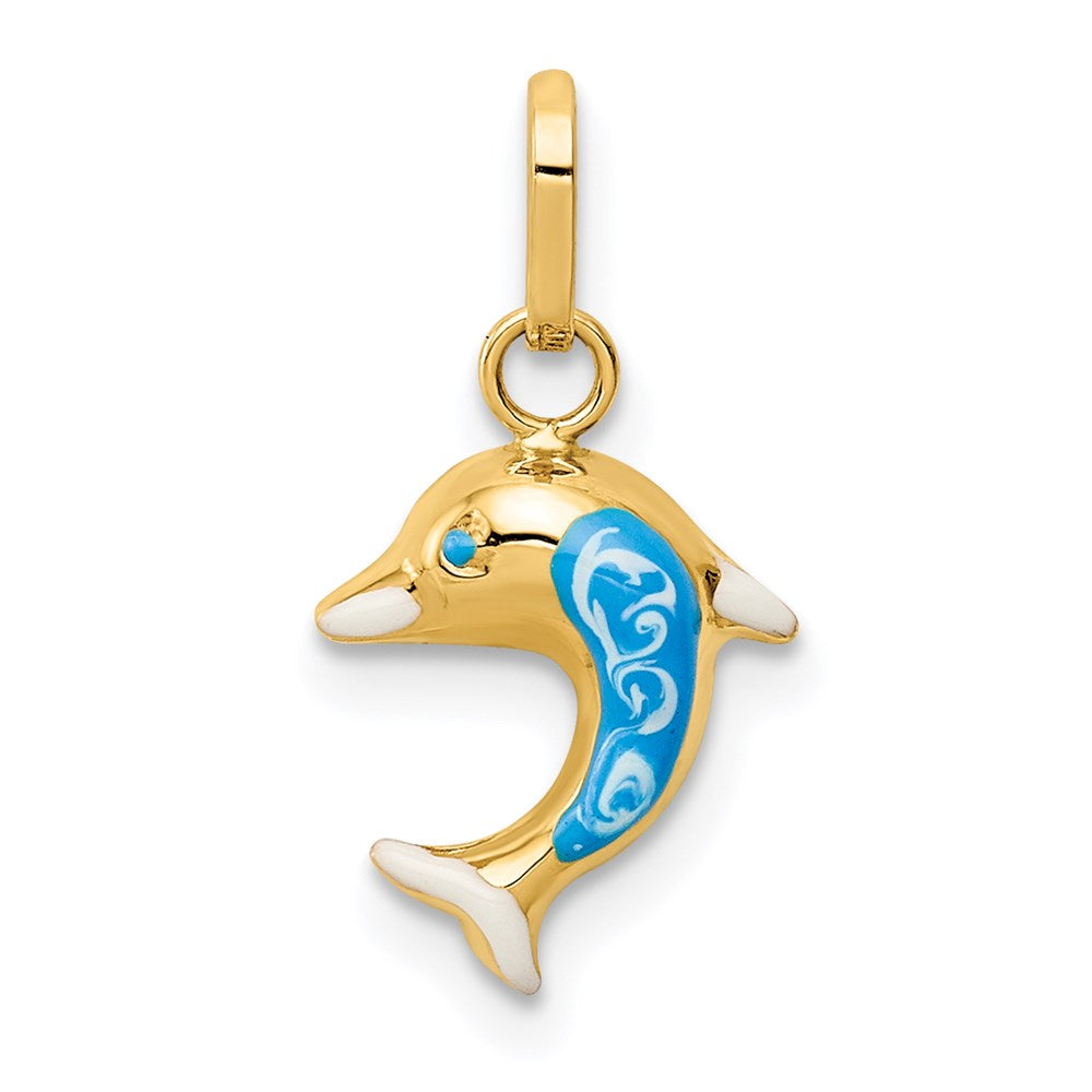 Dawn Aurora Starlit Marigold 14k Enameled Dophin Charm