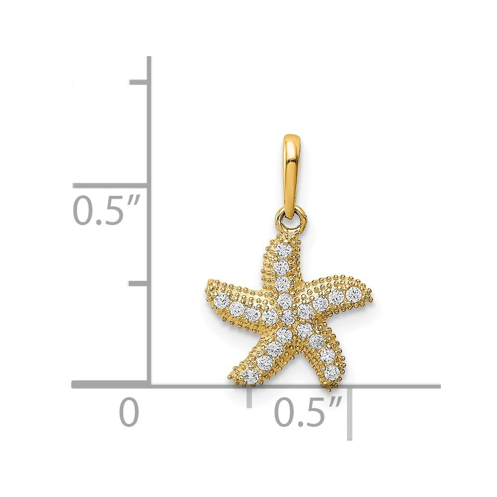 Velvet Breeze Twilight Echo 14K CZ Starfish Pendant