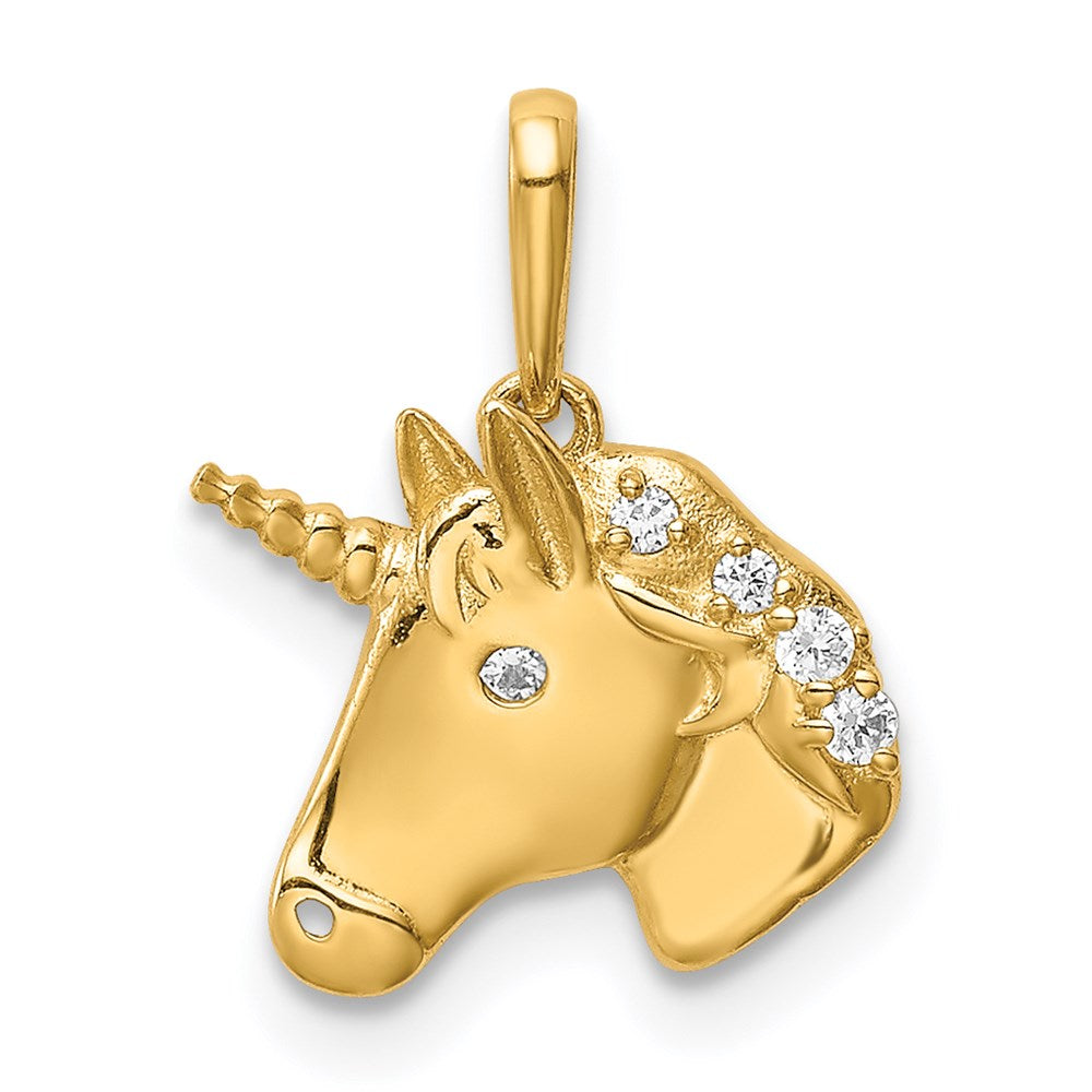 Refined Valley Refined Camellia 14K Unicorn CZ Pendant