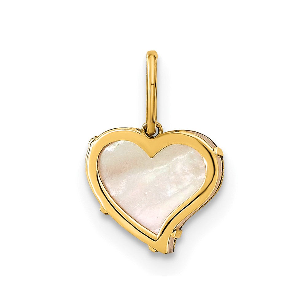 Bright Brook Warm Jasmine 14K Polished Mother of Pearl Heart Pendant