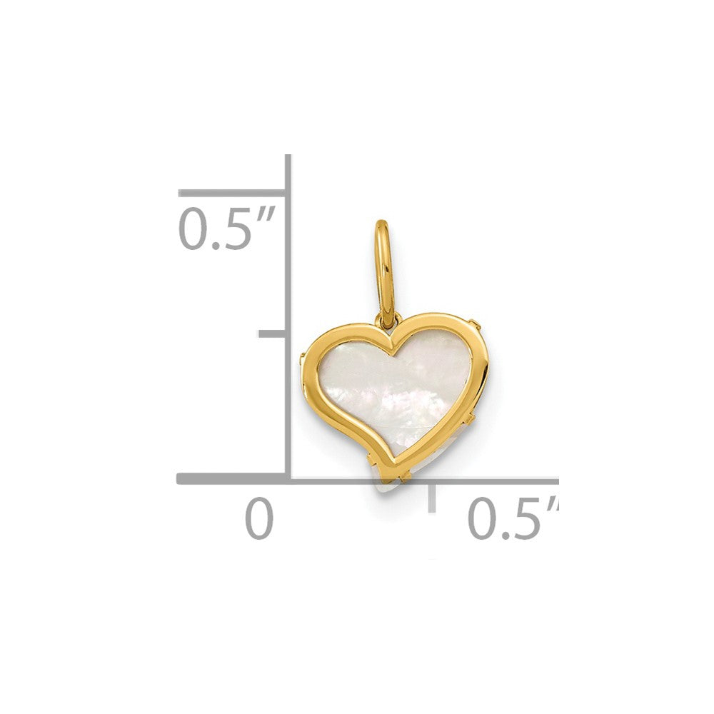 Bright Brook Warm Jasmine 14K Polished Mother of Pearl Heart Pendant