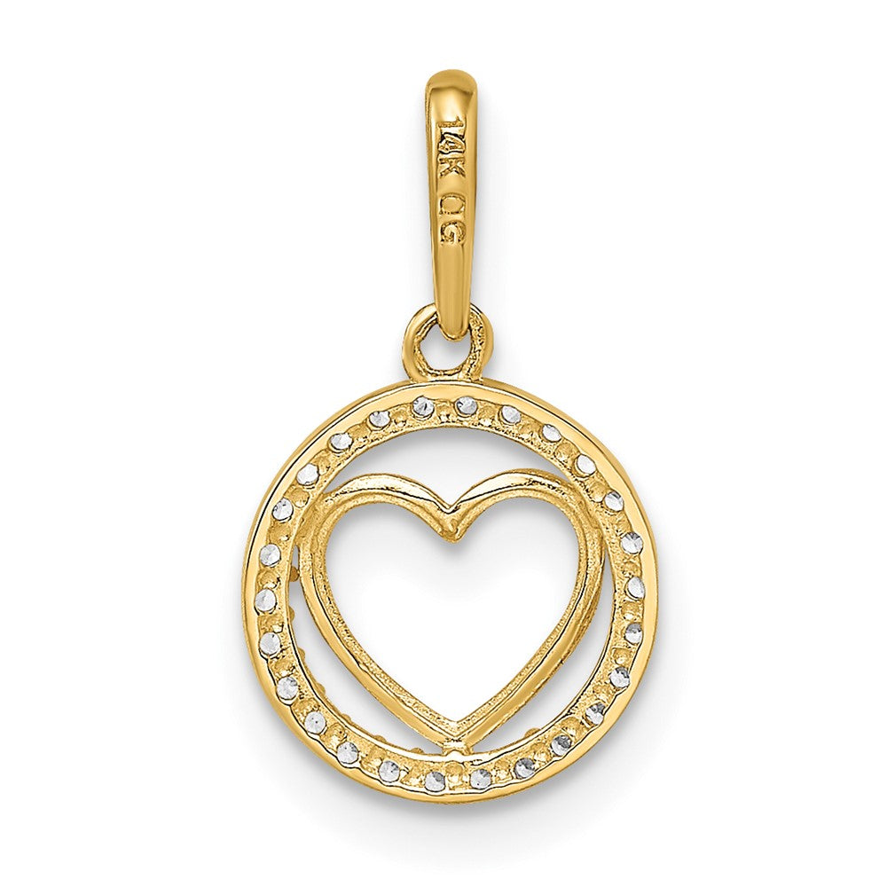 Brilliant Brook Emerald Cedar 14k CZ Heart Pendant