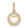 Brilliant Brook Emerald Cedar 14k CZ Heart Pendant