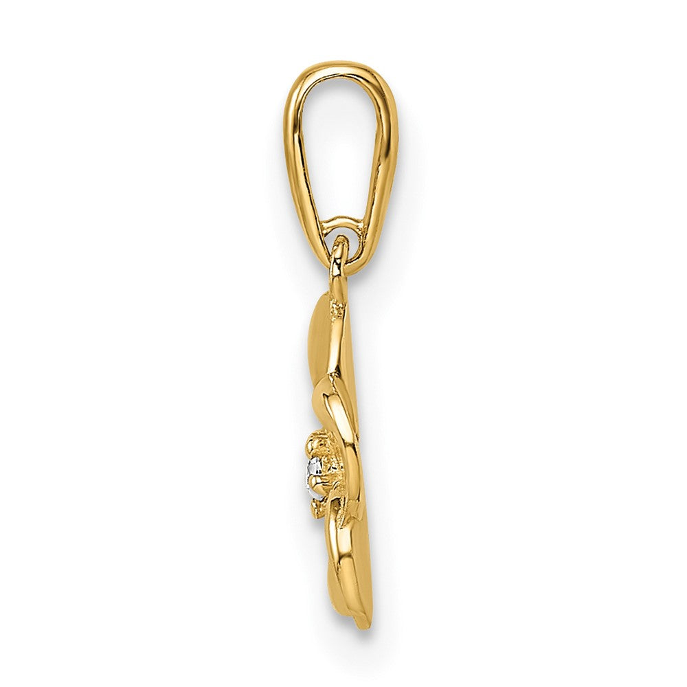 Sculpted Rose 14k Flower Pendant