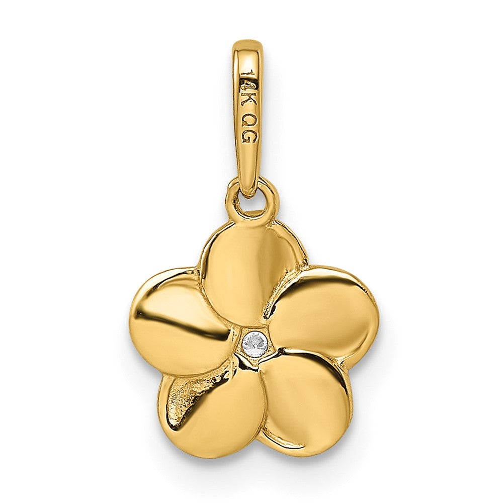 Sculpted Rose 14k Flower Pendant
