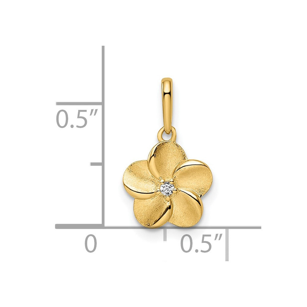 Sculpted Rose 14k Flower Pendant