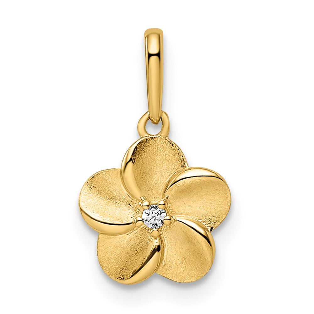 Sculpted Rose 14k Flower Pendant