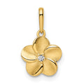 Sculpted Rose 14k Flower Pendant