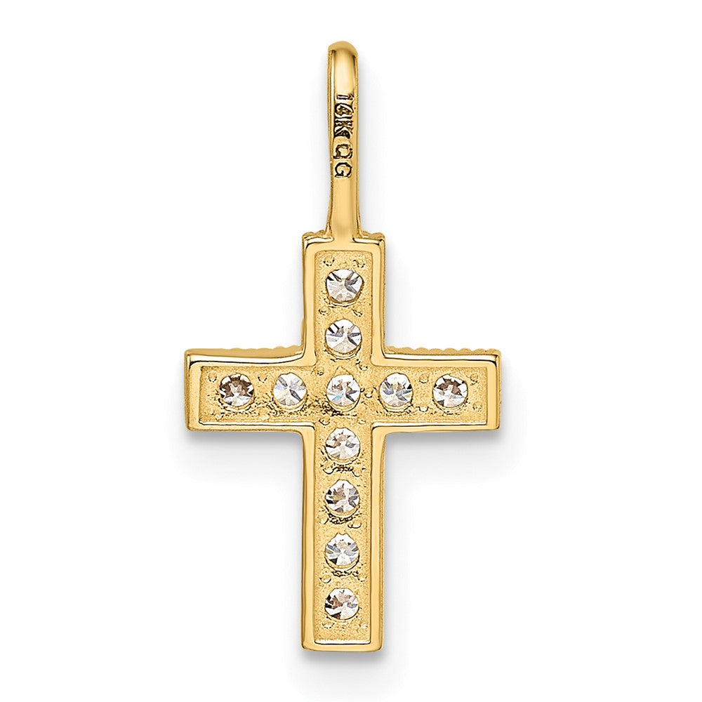 Doodle Buddy 14k CZ Cross Pendant