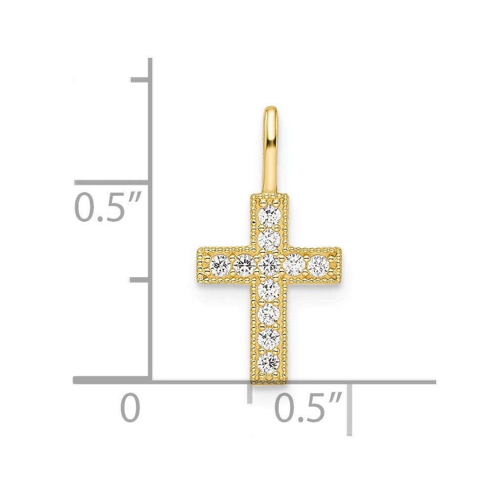Doodle Buddy 14k CZ Cross Pendant