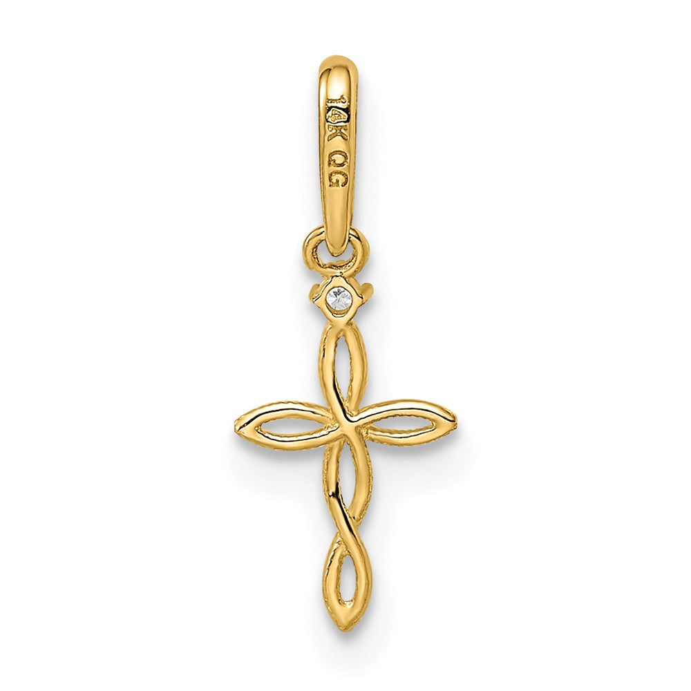 Buddy Nest 14k CZ Textured Cross Pendant