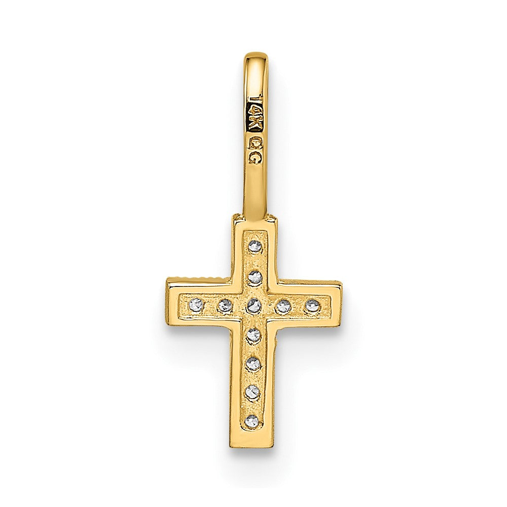 Giggles Pie 14k CZ Cross Pendant