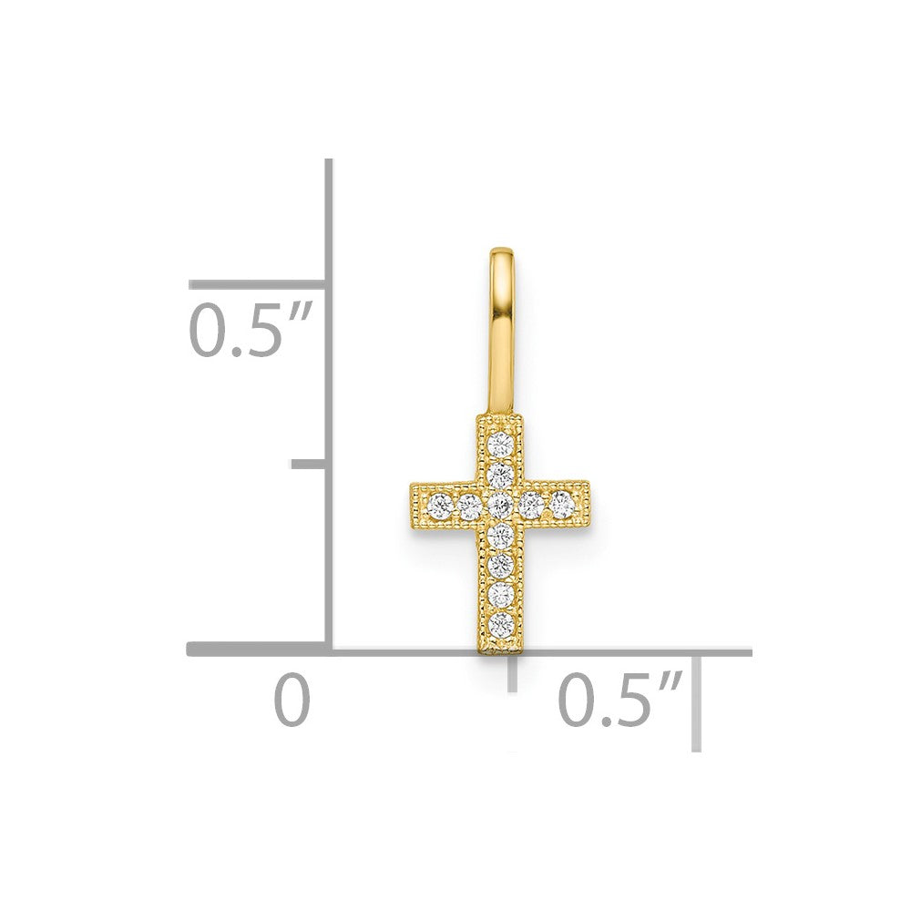Giggles Pie 14k CZ Cross Pendant