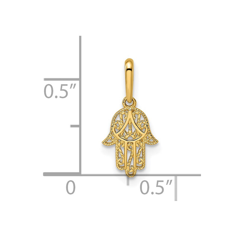 Clean Echo Regal Stream 14k Hamsa Pendant