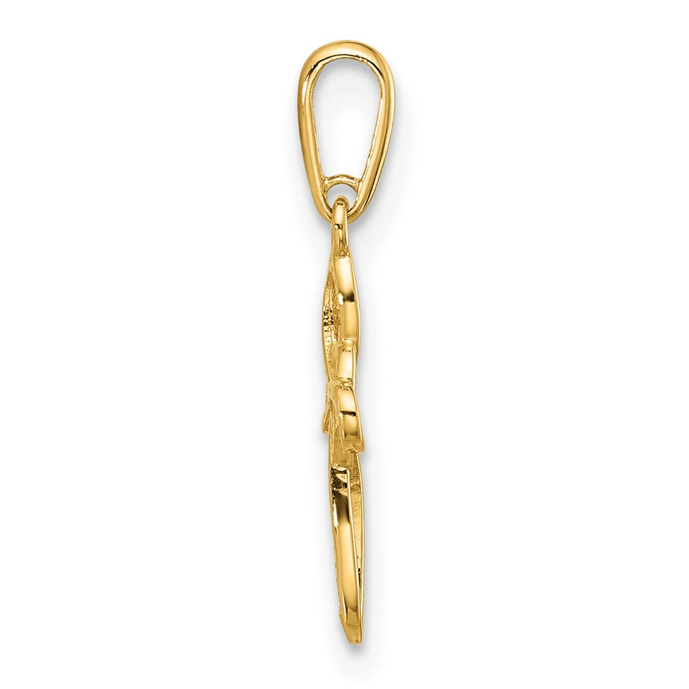 Whimsy Shine 14k Polished Heart Celtic Cross Pendant