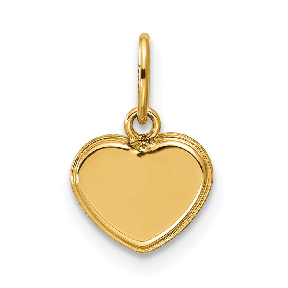 Gleaming Echo Soft Cascade 14K Polished Mother of Pearl Heart Pendant
