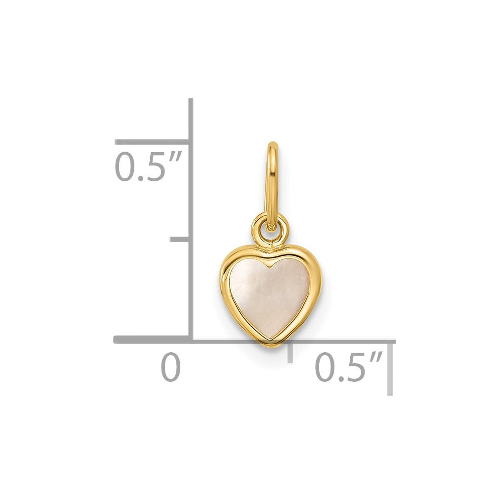 Refined Meadow 14K Polished Mother of Pearl Heart Pendant
