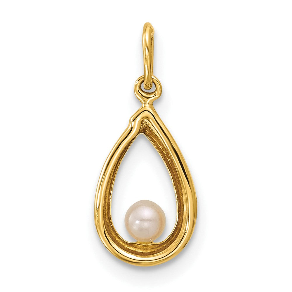 Noble Aurora Moonlit Dahlia 14K Polished Freshwater Cultured Pearl Teardrop Pendant