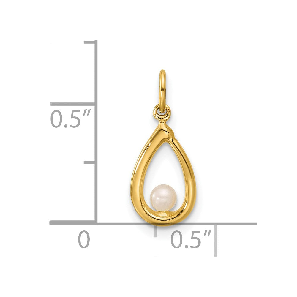 Noble Aurora Moonlit Dahlia 14K Polished Freshwater Cultured Pearl Teardrop Pendant