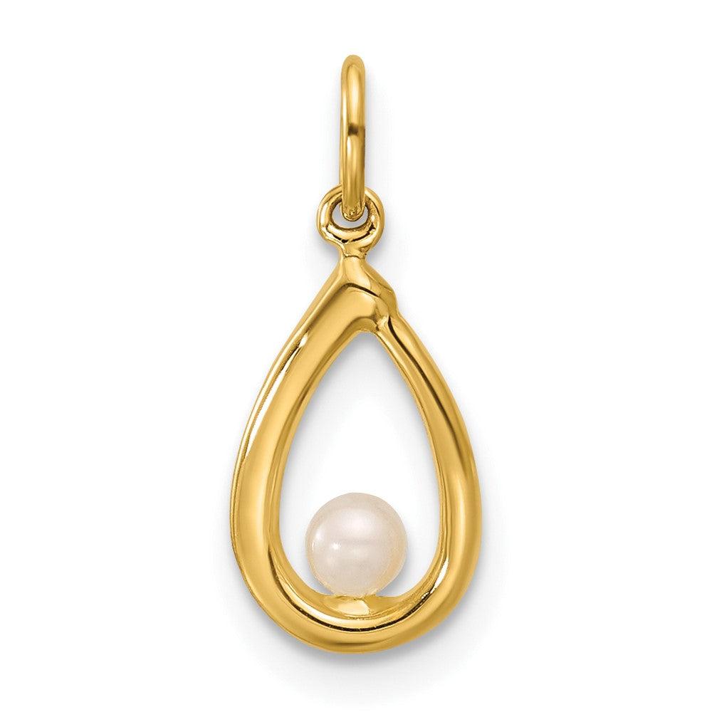 Noble Aurora Moonlit Dahlia 14K Polished Freshwater Cultured Pearl Teardrop Pendant