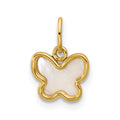 Serene Rose Silver River 14K Polished Mother of Pearl Butterfly Pendant