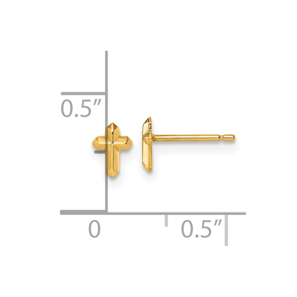 Cherry Puff 14K Polished Cross Post Earrings