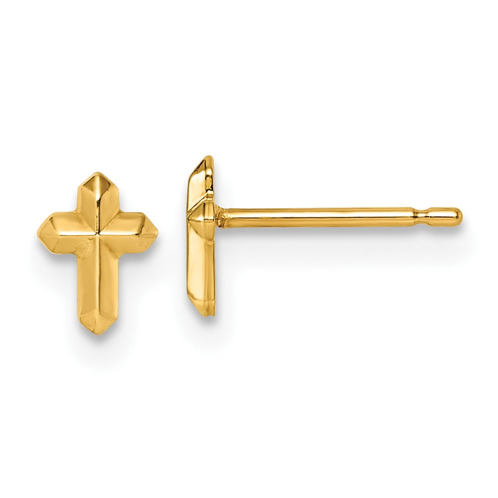 Cherry Puff 14K Polished Cross Post Earrings