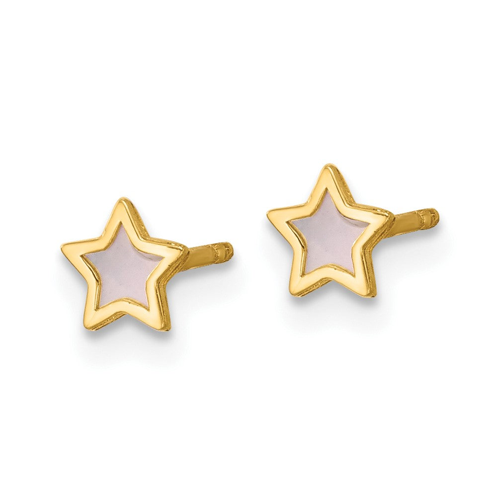 Turtle Pie 14K Polished Mother of Pearl Star Post Earrings