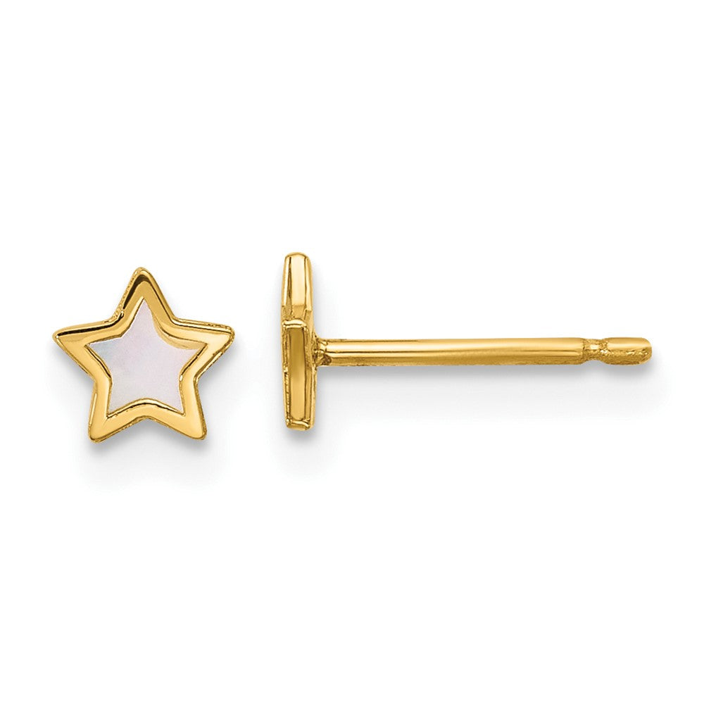 Turtle Pie 14K Polished Mother of Pearl Star Post Earrings