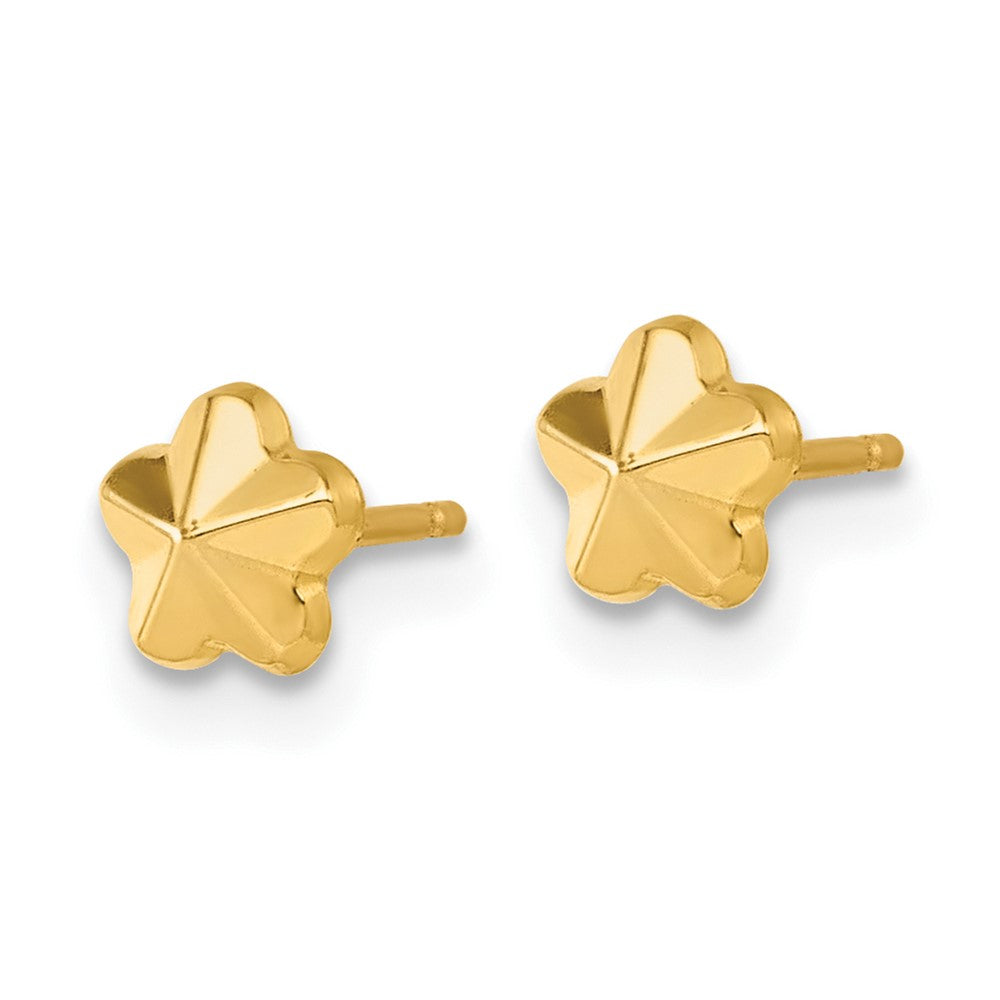 Pebble Glow 14K Polished Flower Post Earrings