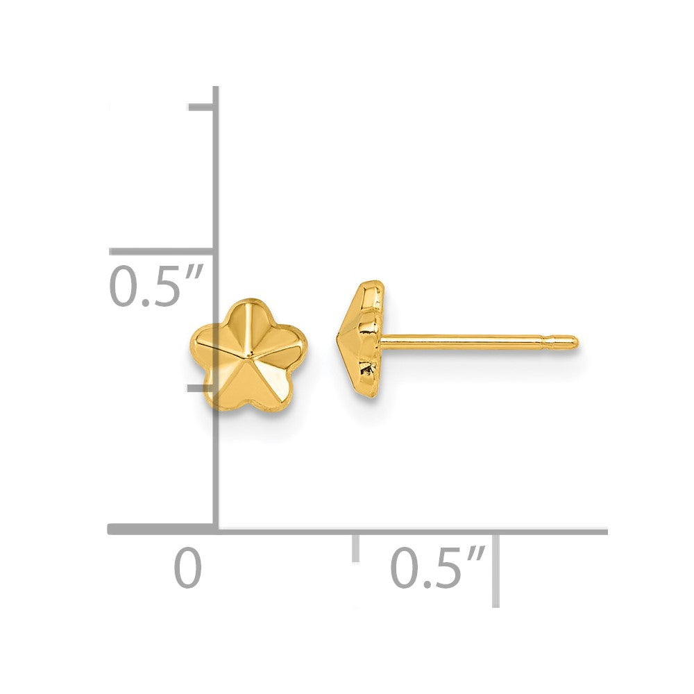 Pebble Glow 14K Polished Flower Post Earrings