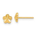 Pebble Glow 14K Polished Flower Post Earrings