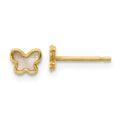 Doodle Cloud 14K Polished Mother of Pearl Butterfly Post Earrings