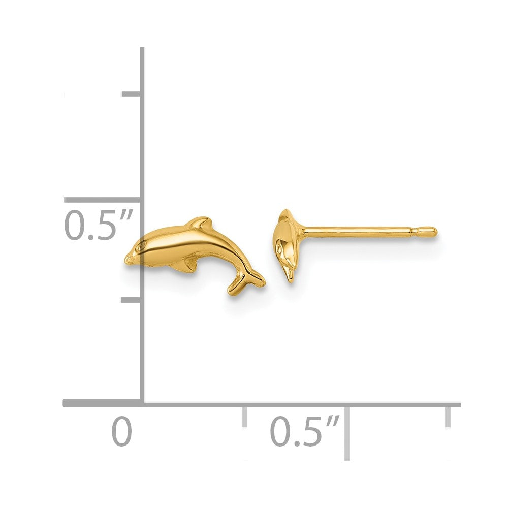 Liora 14K Polished Dolphin Post Earrings