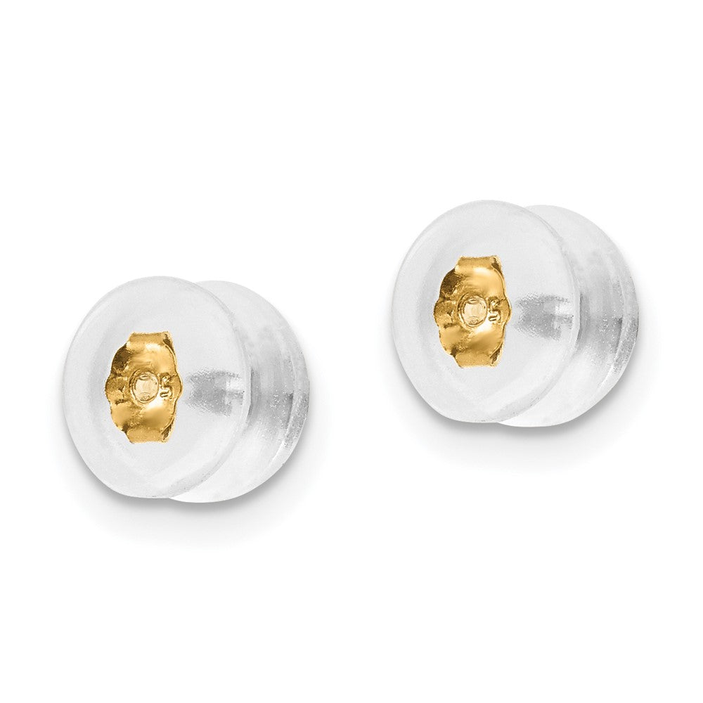 Celestine Silicone Sliders 14k YG Skewback Mushroom 1 Pair