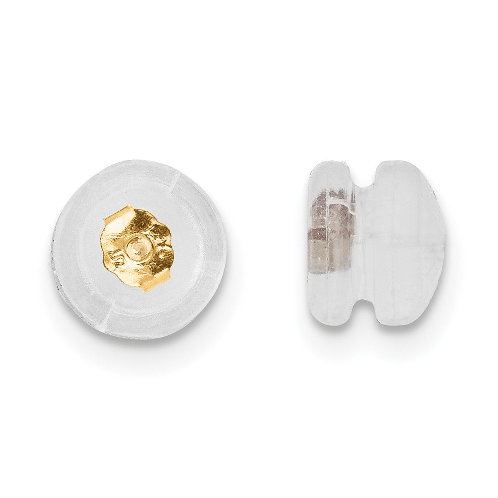 Celestine Silicone Sliders 14k YG Skewback Mushroom 1 Pair