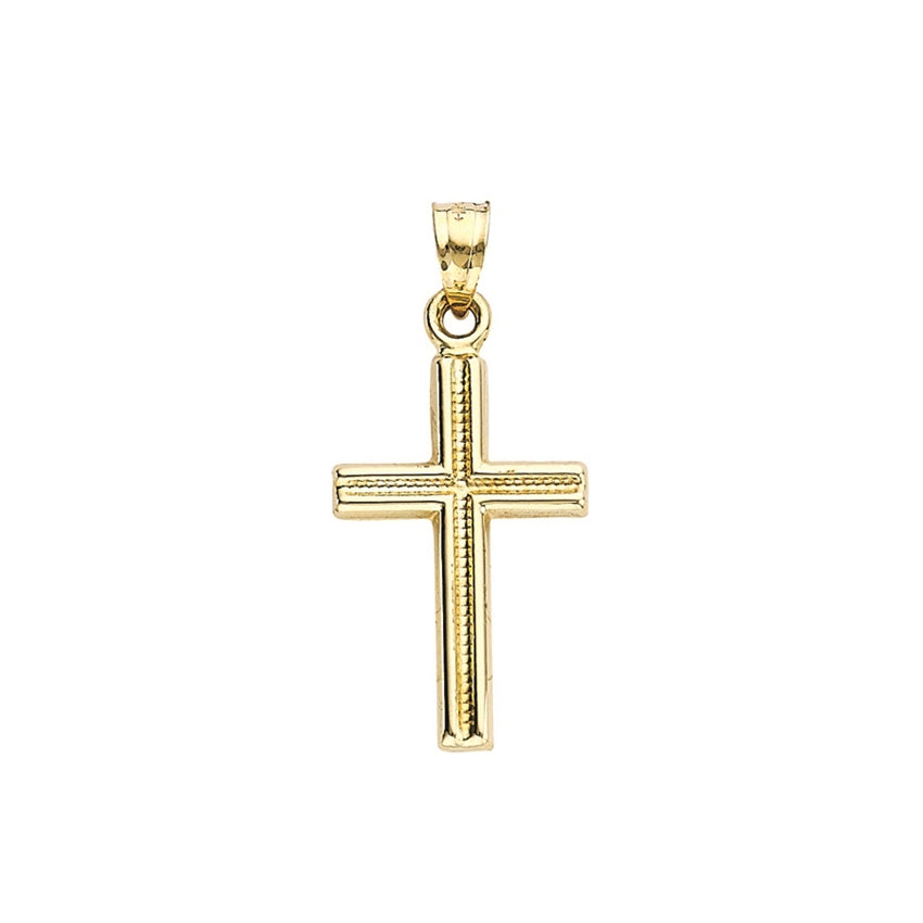 14k Yellow Gold Square Cross Charm