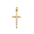 14k Yellow and White Gold Crucifix Charm